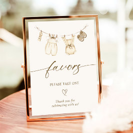 Boho Gender Reveal Favors Sign Poster