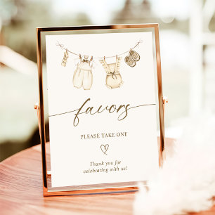 Boho Gender Reveal Favors Sign Poster