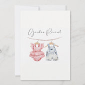 Boho Gender Reveal Invitation Neutral Baby Kaart (Achterkant)