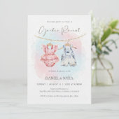 Boho Gender Reveal Invitation Neutral Baby Kaart (Staand voorkant)