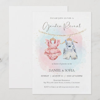 Boho Gender Reveal Invitation Neutral Baby Kaart