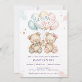 Boho Gender Reveal Invitation Neutral Baby Kaart (Voorkant)