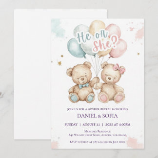 Boho Gender Reveal Invitation Neutral Baby Kaart