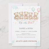 Boho Gender Reveal Invitation Neutral Baby Kaart (Voorkant)