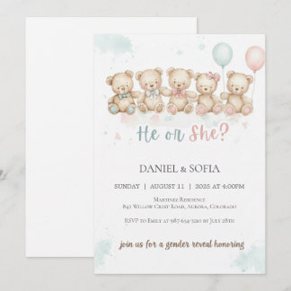 Boho Gender Reveal Invitation Neutral Baby Kaart