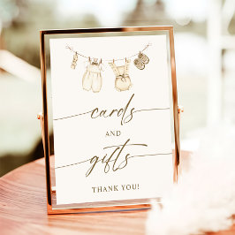 Boho Gender Reveal Kaarten en geschenken Teken Poster