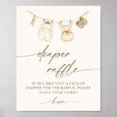 Boho Gender Reveal Luier Raffle Sign Poster (Voorkant)