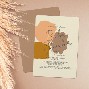 Boho Gender Terracotta Blush Neutraal Baby shower Kaart