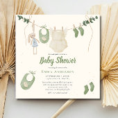 Boho Genderneutraal  Baby Rustieke Douche Kaart