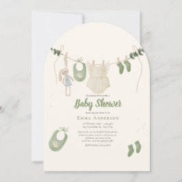 Boho Genderneutraal  Baby Rustieke Douche Kaart