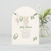 Boho Genderneutraal Baby Rustieke Douche Kaart (Staand voorkant)