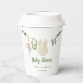 Boho Genderneutraal Baby Rustieke Douche Papieren Bekers (Achterkant)