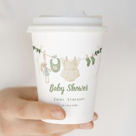 Boho Genderneutraal  Baby Rustieke Douche Papieren Bekers