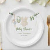 Boho Genderneutraal  Baby Rustieke Douche Papieren Bordje