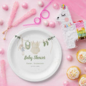Boho Genderneutraal  Baby Rustieke Douche Papieren Bordje (Feest)
