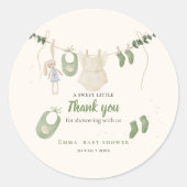 Boho Genderneutraal Baby Rustieke Douche Ronde Sticker (Voorkant)