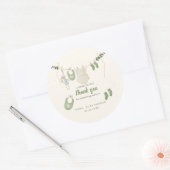 Boho Genderneutraal Baby Rustieke Douche Ronde Sticker (Envelop)