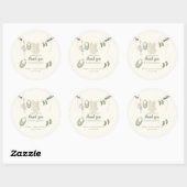 Boho Genderneutraal Baby Rustieke Douche Ronde Sticker (Vel)