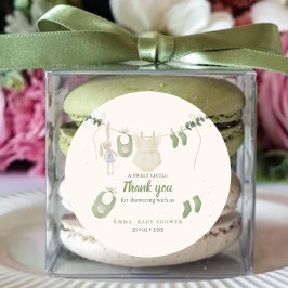 Boho Genderneutraal  Baby Rustieke Douche Ronde Sticker