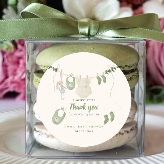 Boho Genderneutraal Baby Rustieke Douche Ronde Sticker