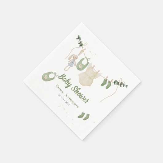 Boho Genderneutraal  Baby Rustieke Douche Servet (Hoek)