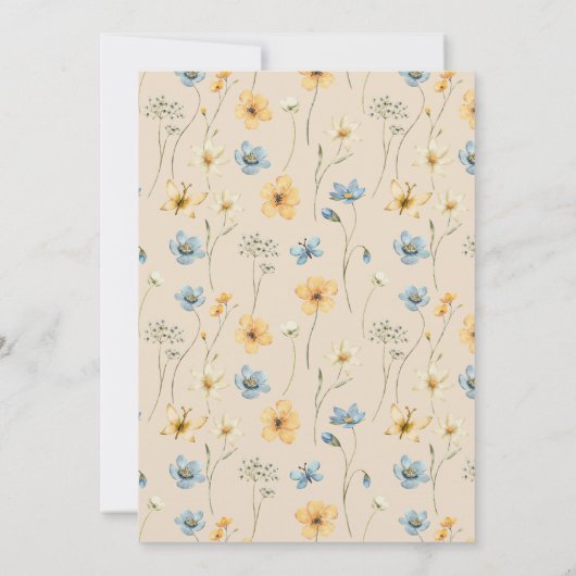 Boho genderneutraal baby shower bedankje kaart (Achterkant)