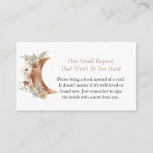 Boho Genderneutraal Baby shower Book Request Informatiekaartje