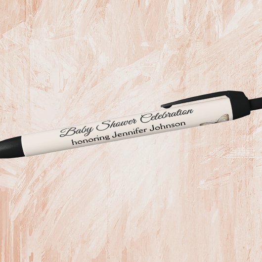 Boho Genderneutraal Baby shower geeft de voorkeur  Zwarte Inkt Pen