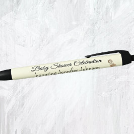 Boho Genderneutraal Baby shower geeft de voorkeur  Zwarte Inkt Pen