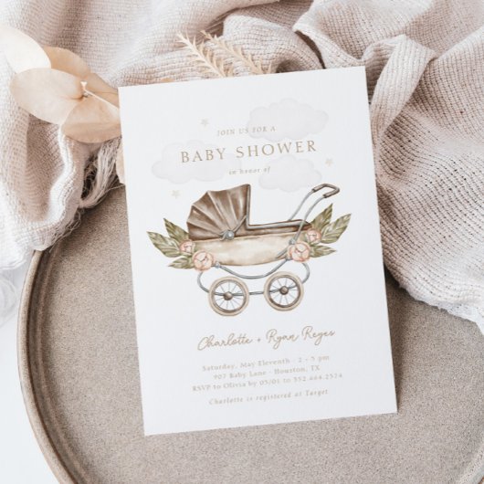Boho Genderneutraal  Baby shower Kaart