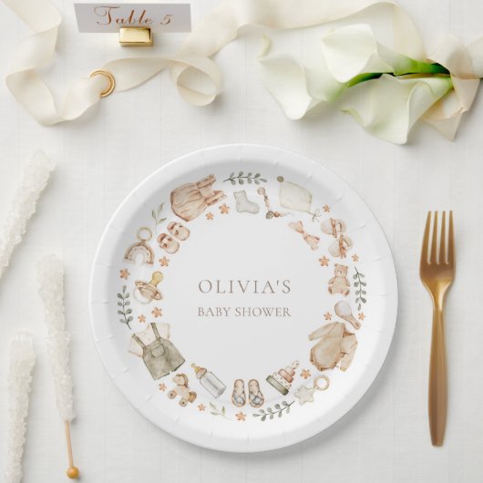 Boho Genderneutraal  Babykleding Douche Papieren Bordje (Huwelijk)