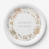 Boho Genderneutraal  Babykleding Douche Papieren Bordje (Voorkant)