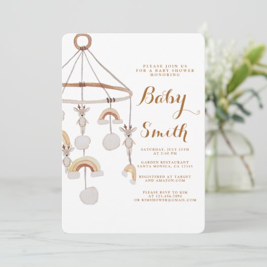 Boho Genderneutraal Kinderdagverblijf Baby shower  Kaart (Staand voorkant)