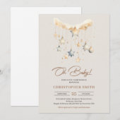 Boho genderneutraal koperen roestige baby speelgoe kaart (Voorkant / Achterkant)