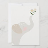 Boho Genderneutraal Olifant Baby shower Kaart (Achterkant)