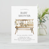 Boho Genderneutraal Sage Green Rainbow Baby shower Kaart (Staand voorkant)