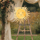 Boho Genderneutraal Sun Baby shower Welkom Acryl Bord