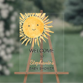 Boho Genderneutraal Sun Baby shower Welkom Acryl Bord