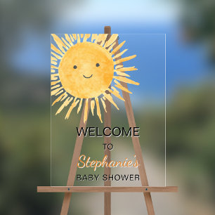 Boho Genderneutraal Sun Baby shower Welkom Acryl Bord