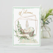 Boho Genderneutraal Waterverf Baby shower Kaart (Staand voorkant)