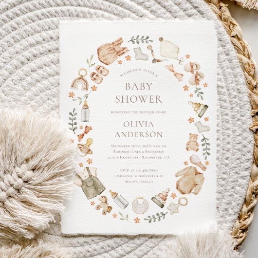 Boho Genderneutrale Babykleding Baby shower Kaart