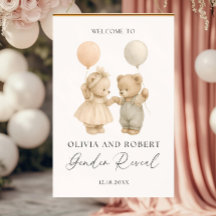 Boho Genderneutrale Beren Welkomstbord, Schattig