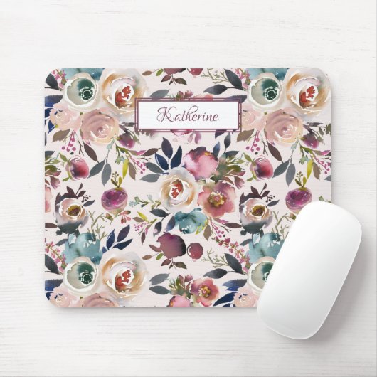 Boho Genoemde gekleurde Rozen Blush Pink Muismat (Met muis)