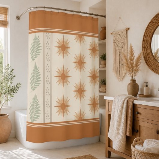 Boho Geo Botanical Shower Curtain Douchegordijn