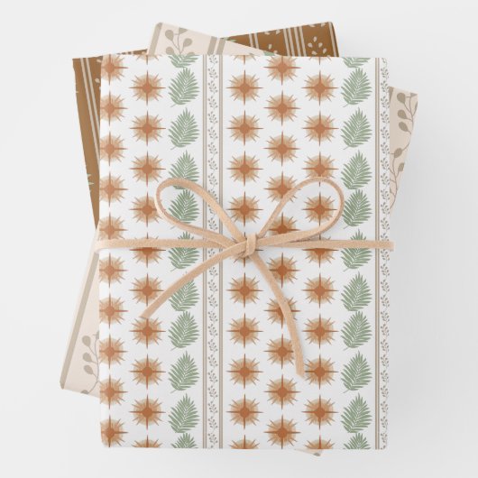 Boho Geo Botanische Gift Wrap Sheets Inpakpapier Vel (In situ)