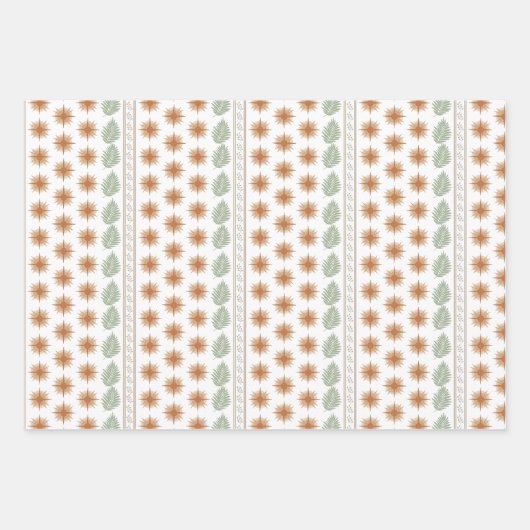 Boho Geo Botanische Gift Wrap Sheets Inpakpapier Vel (Voorkant)