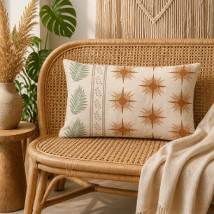Boho Geo Botanische Lage Rug Kussen