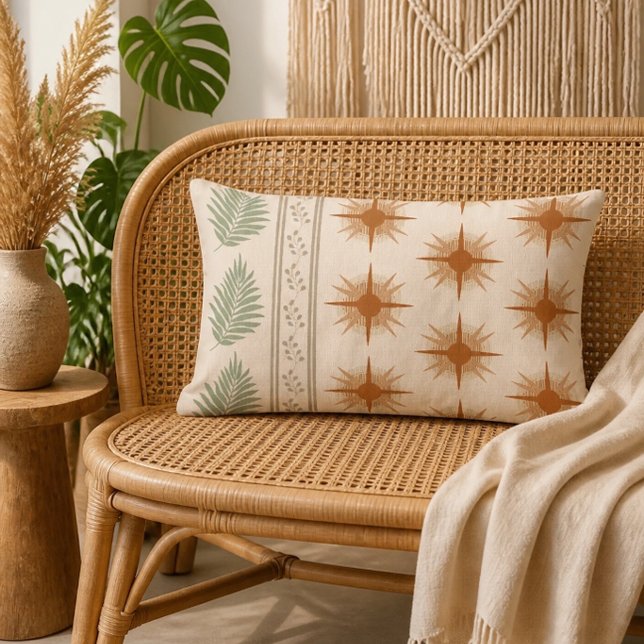 Boho Geo Botanische Lage Rug Kussen (Creator heeft geüpload)