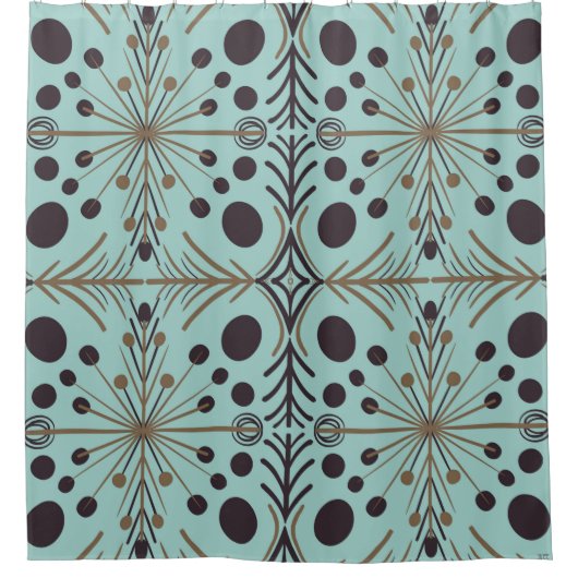 Boho Geometric Arrow Turquoise Pattern Douchegordijn (Voorkant)