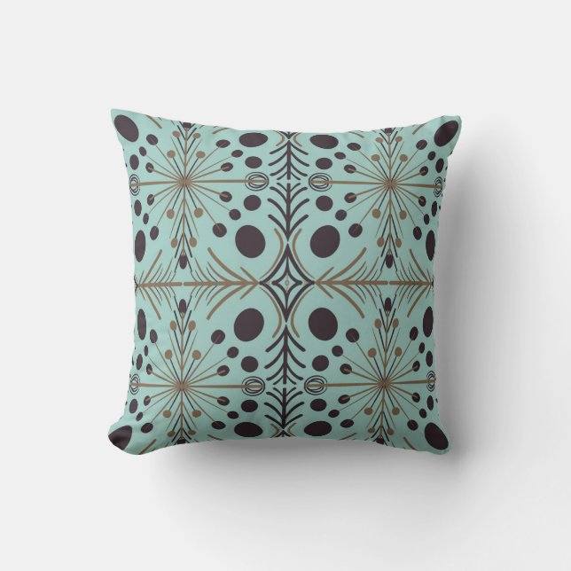 Boho Geometric Arrow Turquoise Pattern Kussen (Voorkant)